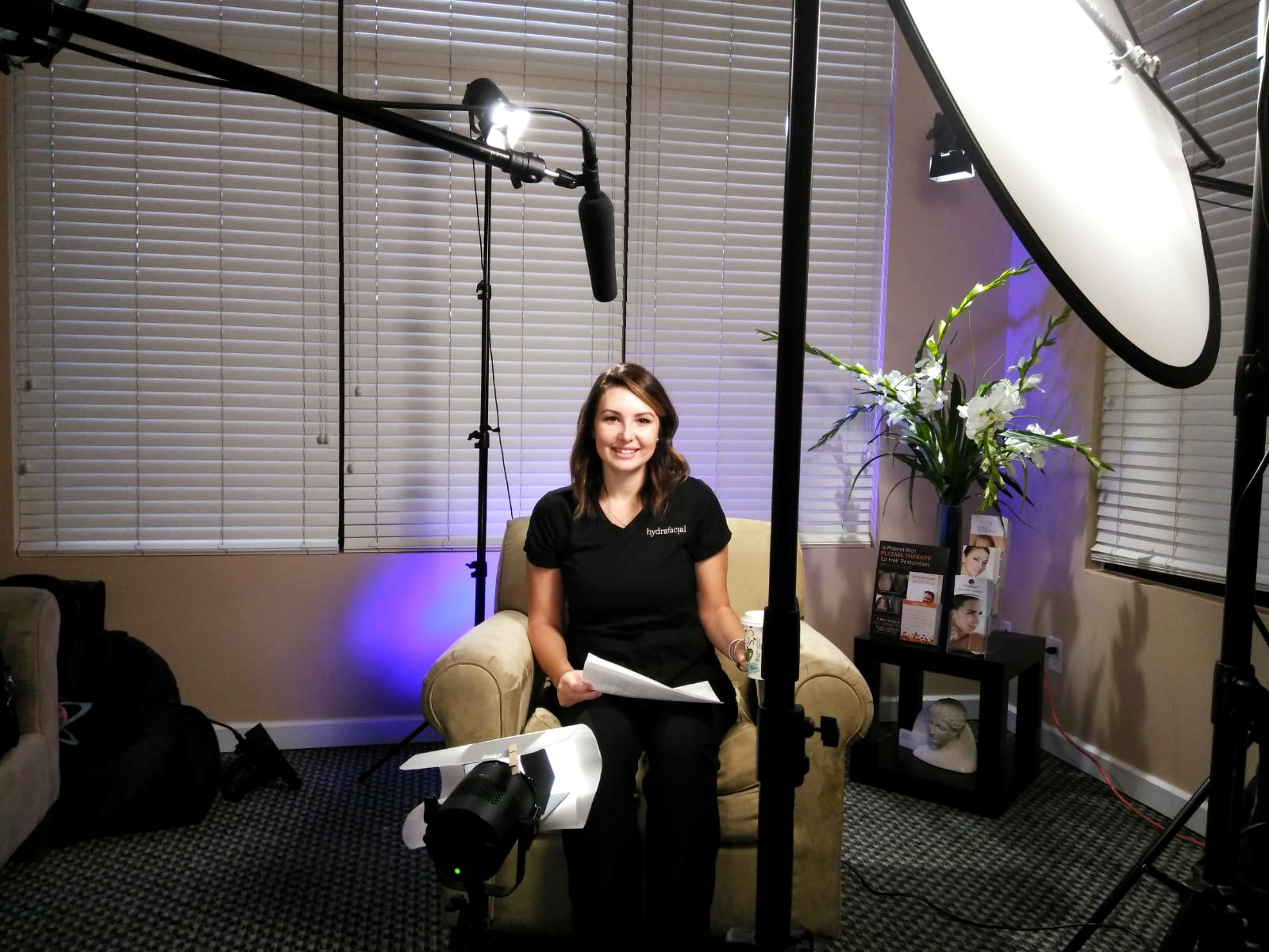 It was a great performance by Nichole Corr-Harris, Licensed Esthetician during filming the interview section of the new Hydrafacial educational video for Riverchase Dermatology in Fort Myers, FL.